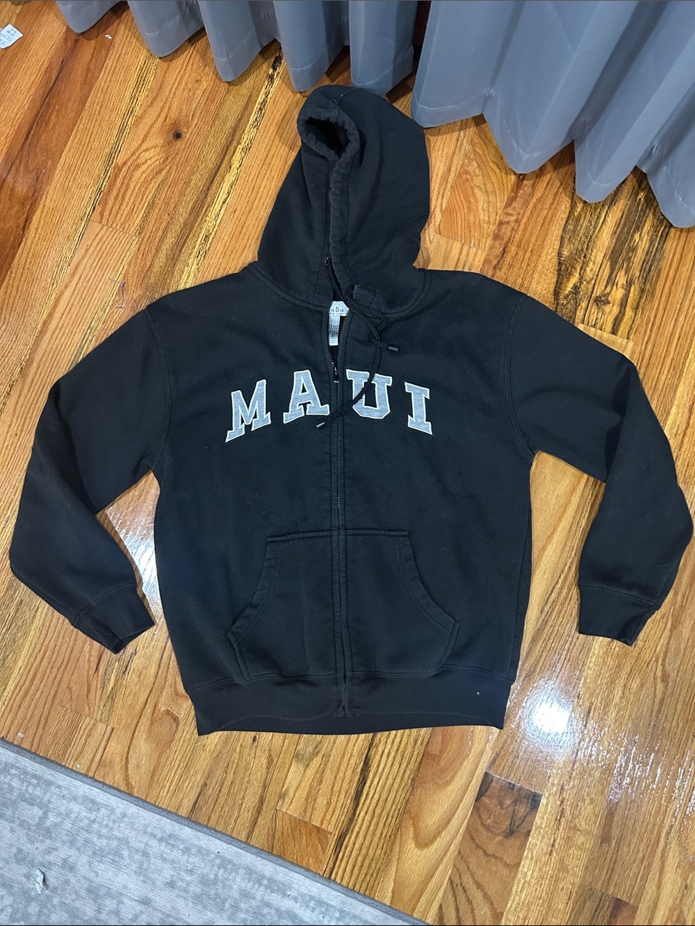 Maui Black Zip-Up Hoodie